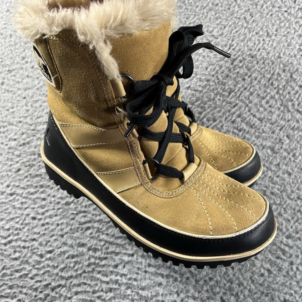 SOREL Tivoli II Women's 7 Tan Suede Waterproof Winter Snow Boots Faux Fur NL2089 - Picture 4 of 8